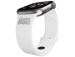 Apple watch řemínek GOT - Logo (Rozměr 42/44/45/46/49mm, barva pásku bílá)