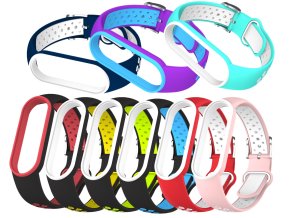 Náhradní náramek Mi band 7/6/5 EF (Barva Zeleno-Bílá, Pro Přístroj Xiaomi  Mi band 5/6/7)