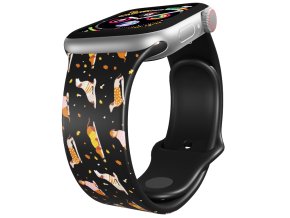 Apple watch černý řemínek Jezevčíci ve svetru (Rozměr 42/44/45/46/49mm, barva pásku černá)
