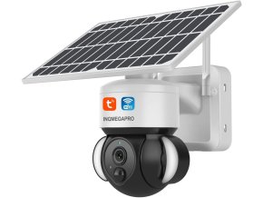 INQMEGAPRO Venkovní Wi-Fi monitorovací kamera se solárním panelem a baterií