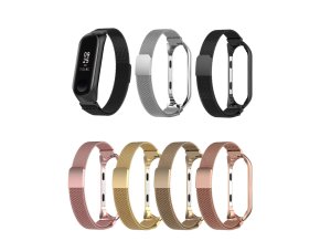 Milánský tah magnetické zapínání Mi Band 5/6 (Barva Růžovo-zlatý, Pro Přístroj Xiaomi  Mi band 5/6)