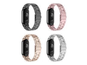 Celokovový náhradní náramek Mi band 8/9/10 (Barva Stříbrná, Pro Přístroj Xiaomi Mi Band 8/9/10)