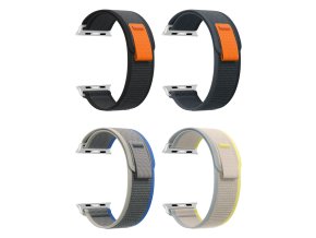 Nylonový řemínek se stahovacím poutkem pro Apple Watch 42/44/45/46/49mm (Barevná varianta Žluto-béžový)
