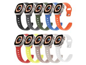 Silikonový vroubkovaný řemínek pro Apple Watch 42/44/45/46/49mm (Barevná varianta Bílý)