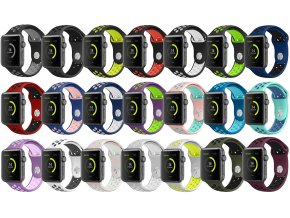Perforovaný řemínek pro Apple Watch 42/44/45/46/49mm (Barevná varianta Khaki-černý)