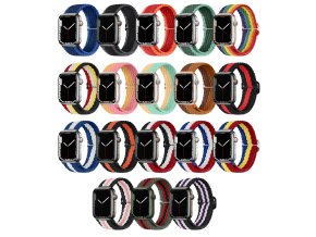 Pletený řemínek se sponou pro Apple Watch 42/44/45/46/49mm (Barevná varianta Černo-bílo-fialový)