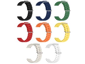 Vroubkovaný řemínek s přezkou 22mm (Barevná varianta Bílý)