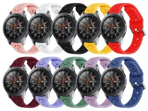 Řemínek s perforovanými pacičkami a přezkovým zapínáním 22mm (Barevná varianta Šedo-hnědý)