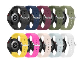 Jednobarevný řemínek s kovovou přezkou pro Samsung Galaxy Watch 4/5/6 (Barevná varianta Bílá)
