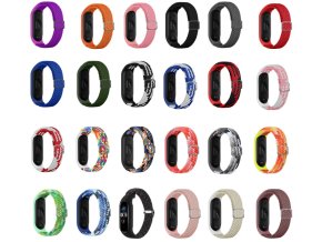Pletený náhradní náramek Mi Band 3/4/5/6/7 (Barva Černo-Bílá, Pro Přístroj Xiaomi Mi band 3/4/5/6/7)