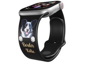 Apple watch řemínek Border kolie (Rozměr 42/44/45/46/49mm, barva pásku bílá)