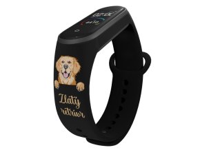 Náhradní náramek Mi band 3/4/5/6/7 Zlatý retrívr (Barevná varianta Bílá, Pro Přístroj Xiaomi Mi Band 7)