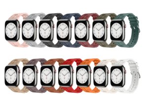 Silikonový řemínek se vzorkem pro Apple Watch 42/44/45/46/49mm (Barva náramku Bílá)