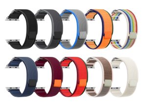 Nylonový řemínek se stahovacím poutkem a sponou pro Apple Watch 38/40/41/42(S10)mm (Barva béžová)