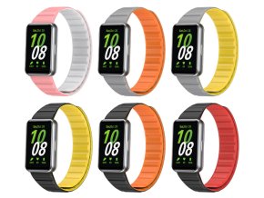 Silikonový magnetický řemínek pro Samsung Galaxy Fit 3 (Barva Černo-Červený)