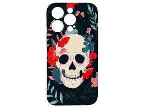 60630 kryt lebka s kvety pro iphone 15 pro