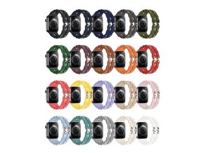 Silikonový řetízkový řemínek pro Apple Watch 42/44/45/46/49mm (Barva náramku Bílá)