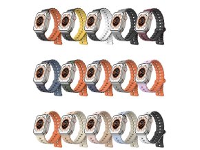 Magnetický silikonový řemínek pro Apple Watch 42/44/45/46/49mm (Barva Bílo-Černý)
