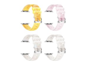 Průhledný diamantový řemínek pro Apple Watch 42/44/45/46/49mm (Barva náramku Bílá)