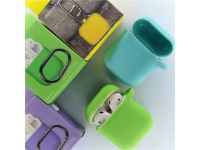 Jednobarevný obal s karabinou pro AirPods 1/2 (Barva Yellow)