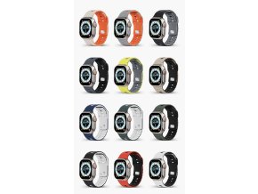 Perforovaný dvojbarevný řemínek pro Apple Watch 38/40/41/42(S10)mm (Barva Khaki-černý)