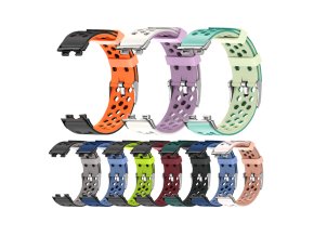 Perforovaný řemínek s přezkou Huawei Band 8/9/10 (Barva Tyrkysovo-Žlutá)