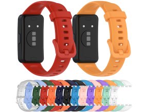 Jednobarevný řemínek Huawei Band 8/9/10 (Barva náramku Žluto-oranžová)