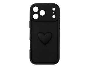 68309 1 silikonovy cerny kryt s 3d srdickem pro iphone 17 pro max