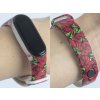 Náhradní náramek Mi band 3/4/5/6/7 Červené růže (Barva Vícebarevná, Pro Přístroj Xiaomi Mi Band 7)