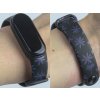 Náhradní náramek Mi band 3/4/5/6/7 Šedomodré lístky (Barevná varianta Bílá, Pro Přístroj Xiaomi Mi Band 7)