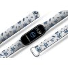 Náhradní náramek Mi band 3/4/5/6/7 Šedomodré lístky (Barevná varianta Bílá, Pro Přístroj Xiaomi Mi Band 7)