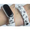 Náhradní náramek Mi band 3/4/5/6/7 Lebky (Barevná varianta Bílá, Pro Přístroj Xiaomi Mi Band 7)