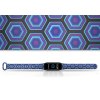 Náhradní náramek Mi band 3/4/5/6/7 Modro-Fialový Hexagon (Barevná varianta Bílá, Pro Přístroj Xiaomi Mi Band 7)