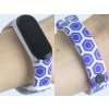 Náhradní náramek Mi band 3/4/5/6/7 Modro-Fialový Hexagon (Barevná varianta Bílá, Pro Přístroj Xiaomi Mi Band 7)