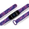 Náhradní náramek Mi band 3/4/5/6/7 Fialové květiny vzor (Barva Vícebarevná, Pro Přístroj Xiaomi Mi Band 7)