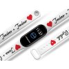 Náhradní náramek Mi band 3/4/5/6/7 na přání Srdce + Dvě jména + Srdce (Barva Vícebarevná, Pro Přístroj Xiaomi Mi Band 7)