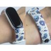 Náhradní náramek Mi band 3/4/5/6/7 Modré lebky (Barevná varianta Bílá, Pro Přístroj Xiaomi Mi Band 7)