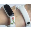 Náhradní náramek Mi band 3/4/5/6/7 Červená růže (Barevná varianta Bílá, Pro Přístroj Xiaomi Mi Band 7)