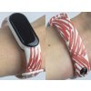 Náhradní náramek Mi band 3/4/5/6/7 Červená čmáranice (Barva Vícebarevná, Pro Přístroj Xiaomi Mi Band 7)