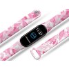 Náhradní náramek Mi band 3/4/5/6/7 Růžové listí (Barevná varianta Bílá, Pro Přístroj Xiaomi Mi Band 7)