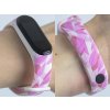 Náhradní náramek Mi band 3/4/5/6/7 Růžové listí (Barevná varianta Bílá, Pro Přístroj Xiaomi Mi Band 7)