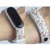 Náhradní náramek Mi band 3/4/5/6/7 Kočka v létě (Barevná varianta Bílá, Pro Přístroj Xiaomi Mi Band 7)