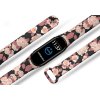 Náhradní náramek Mi band 3/4/5/6/7 Růžové květiny (Barevná varianta Bílá, Pro Přístroj Xiaomi Mi Band 7)