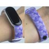 Náhradní náramek Mi band 3/4/5/6/7 Fialové trojúhelníky (Barva Vícebarevná, Pro Přístroj Xiaomi Mi Band 7)