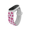 Náhradní náramek Mi band 3/4/5/6/7 Růžová srdíčka (Barevná varianta Bílá, Pro Přístroj Xiaomi Mi Band 7)