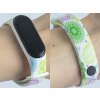 Náhradní náramek Mi band 3/4/5/6/7 Barevné kytky (Barevná varianta Bílá, Pro Přístroj Xiaomi Mi Band 7)