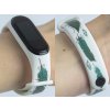Náhradní náramek Mi band 3/4/5/6/7 Peří zelené (Barevná varianta Bílá, Pro Přístroj Xiaomi Mi Band 7)