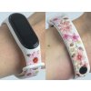 Náhradní náramek Mi band 3/4/5/6/7 Růžová louka (Barevná varianta Bílá, Pro Přístroj Xiaomi Mi Band 7)