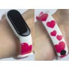 Náhradní náramek Mi band 3/4/5/6/7 Růžová srdce (Barva Vícebarevná, Pro Přístroj Xiaomi Mi Band 7)
