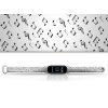 Náhradní náramek Mi band 3/4/5/6/7 Hudební noty (Barevná varianta Bílá, Pro Přístroj Xiaomi Mi Band 7)